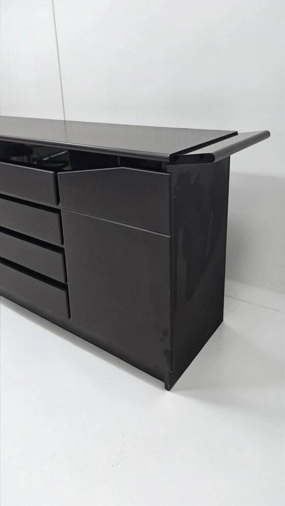 Post-Modern High-Gloss Black Sideboard – A Statement in Design