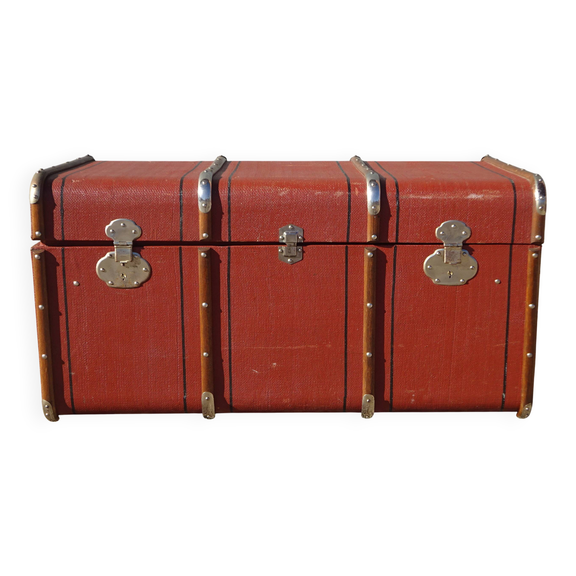 Old curved travel trunk