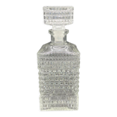 Carafe à whisky pichet flacon bouchon carré décor losanges, pointes, années 1960, 1970