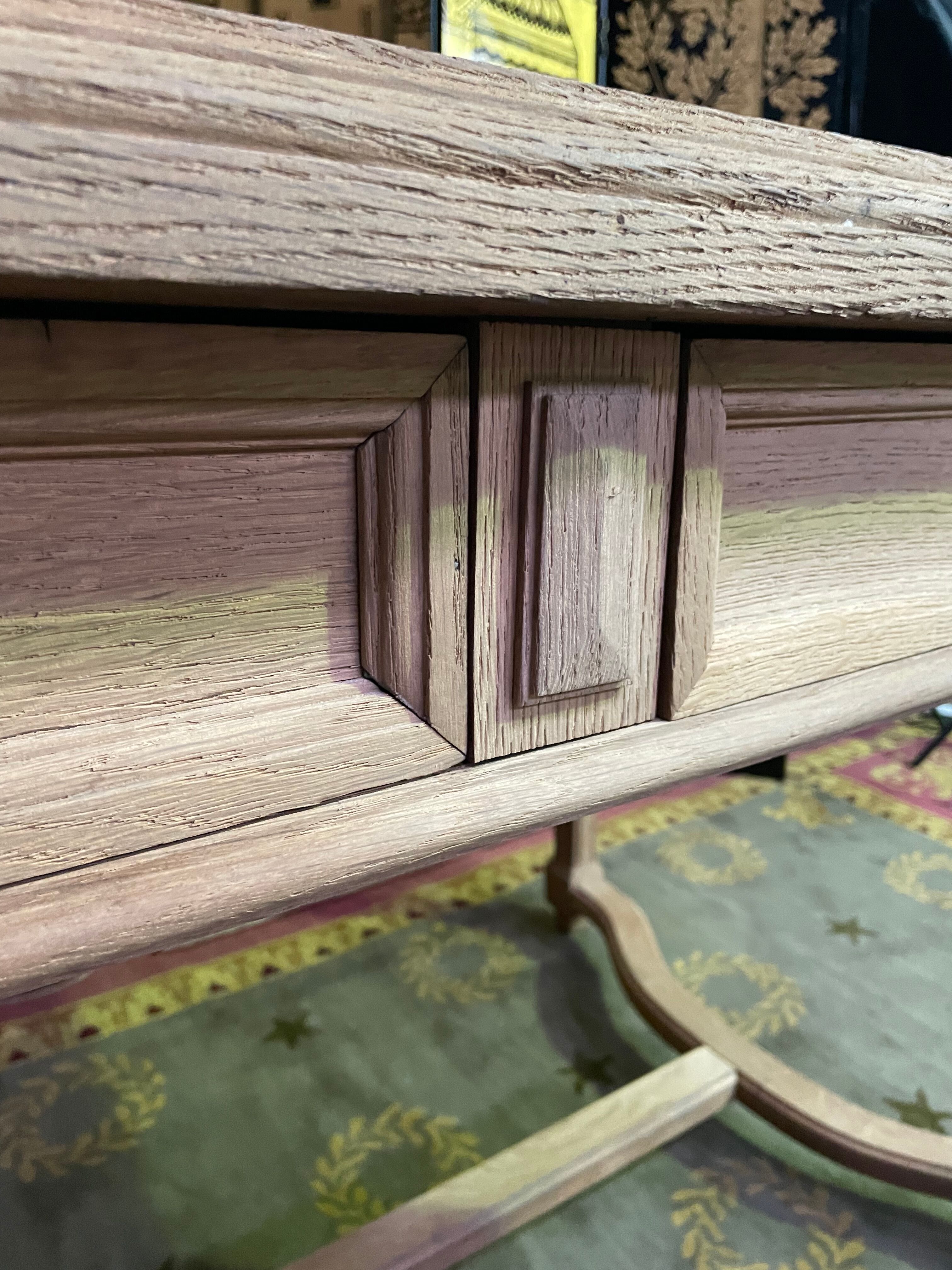 Flat desk with solid oak Henri II aero gummed