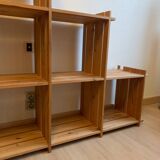Vintage Mountain Pine Staircase Bookcase Circa 1980