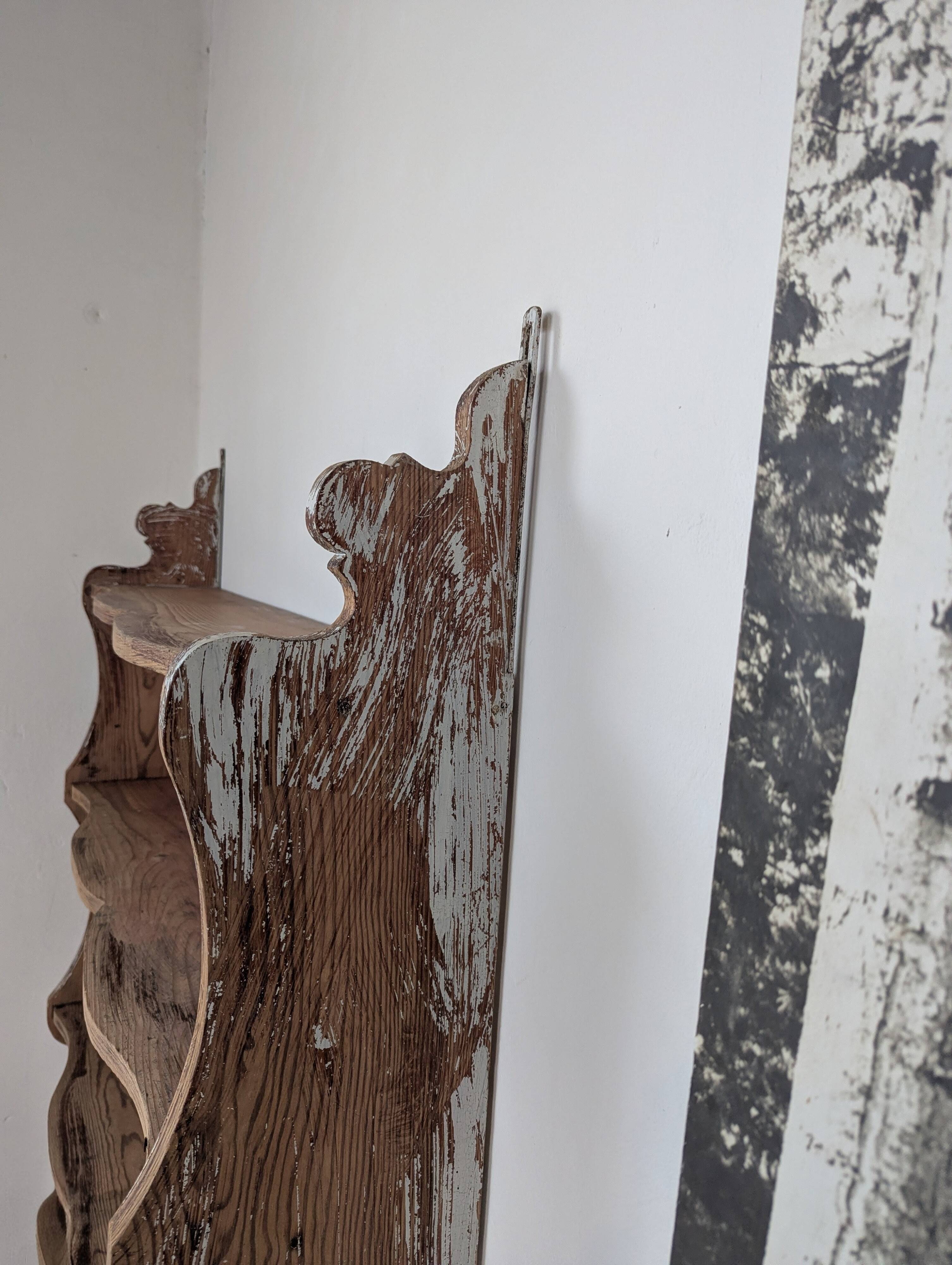 Large antique fir shelf