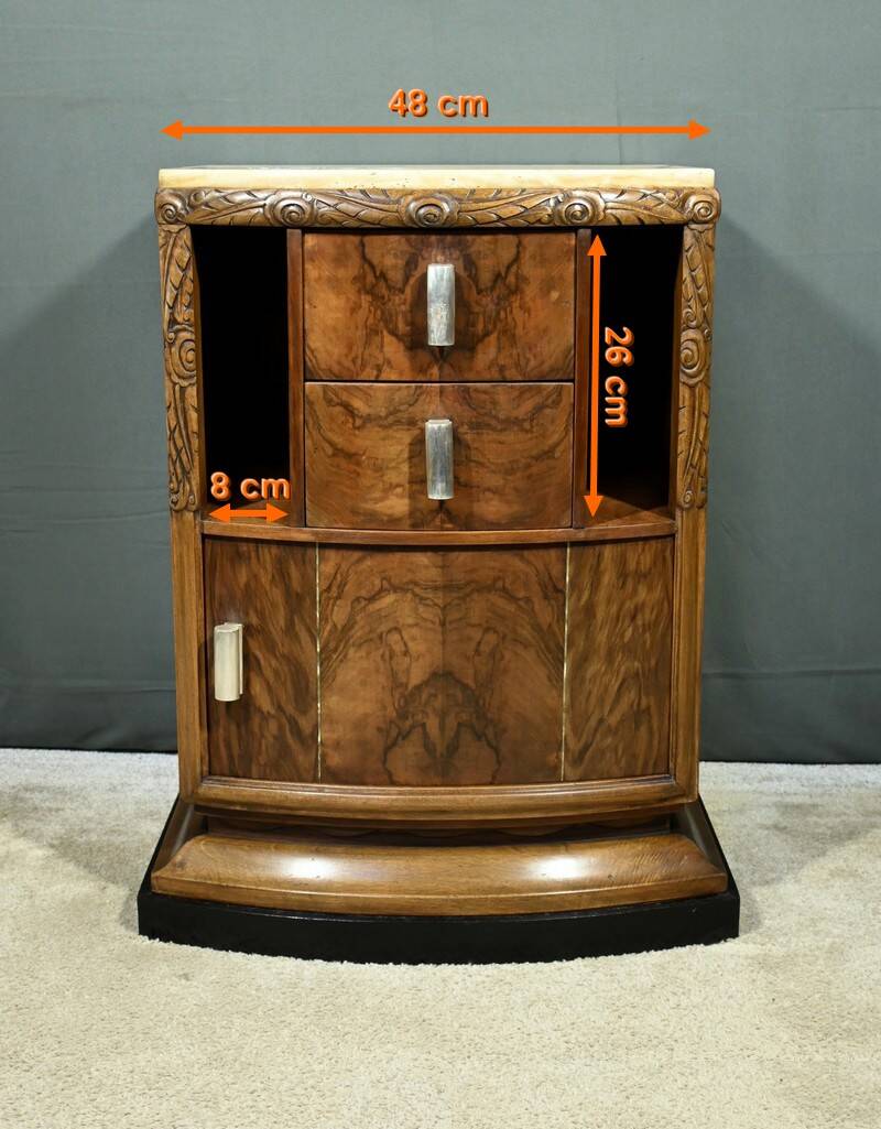 Nightstand in Walnut, Art Deco – 1930