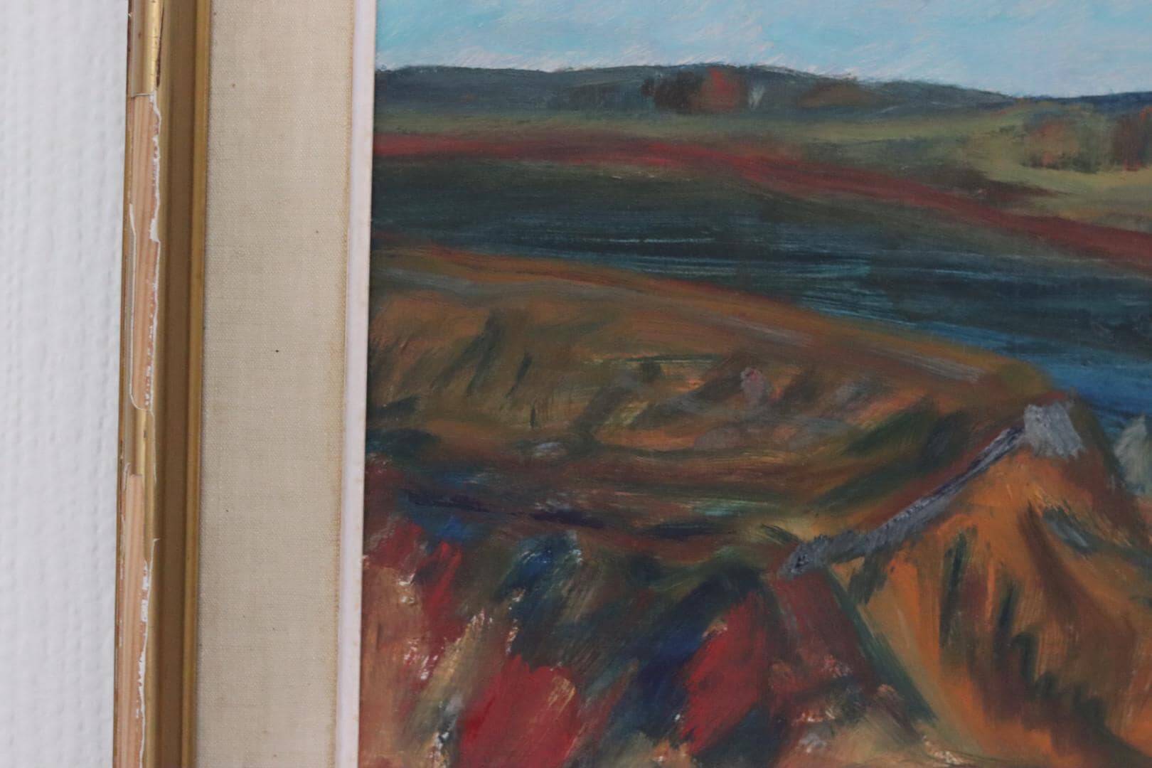 Original mid-century Swedish oil on panel – “Bold Landscape”