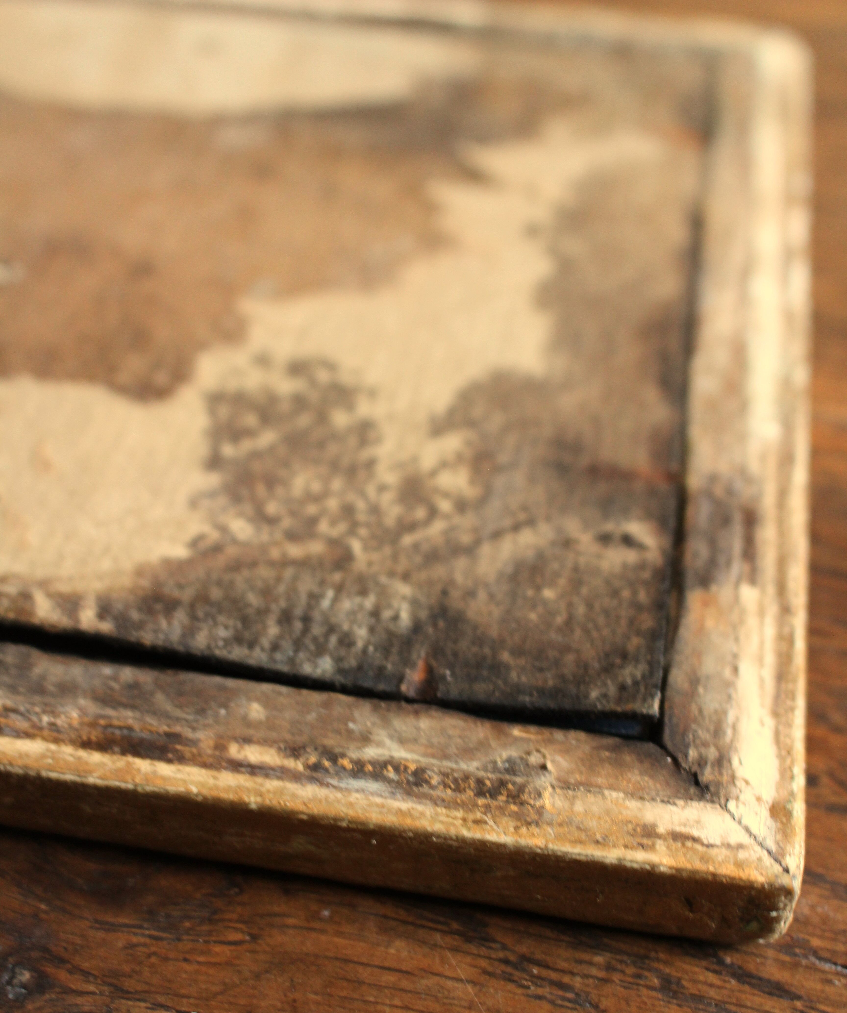 Rectangular golden wooden frame mirror