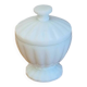 Vintage opaline glass bonbonnière with lid