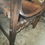 Pair of leather armchairs 19th century