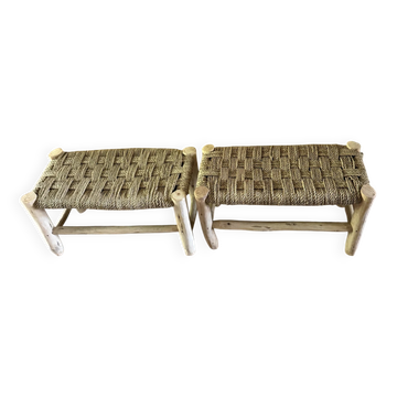 Petit banc marocain en bois 