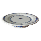 Ancienne assiette montée, compotier en faïence terre de fer E. Bourgeois grand dépôt « Rouen XVIII »