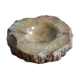 Beige and brown alabaster ashtray