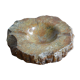 Beige and brown alabaster ashtray