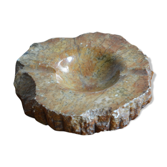 Beige and brown alabaster ashtray