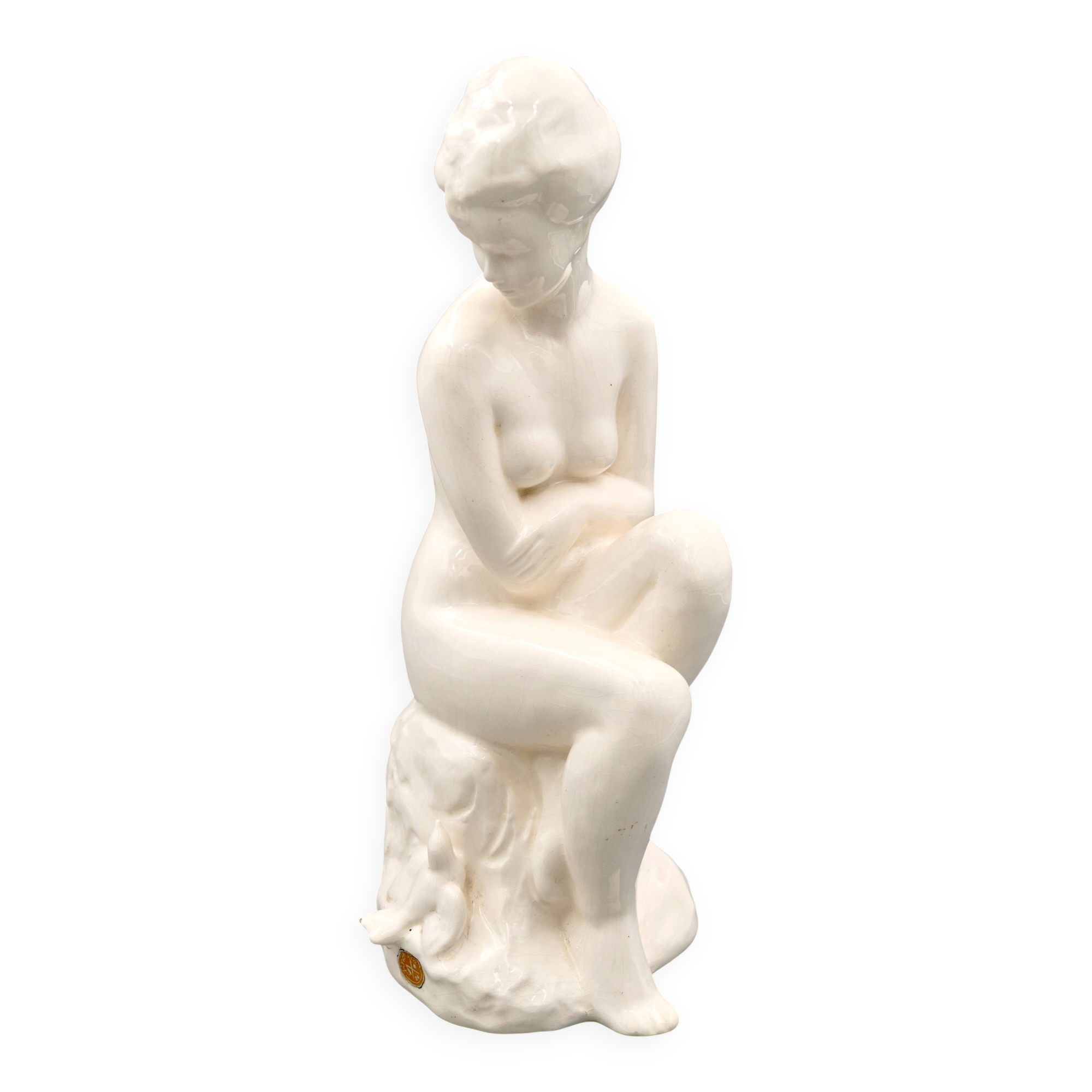 Ceramic Woman Figure, Jihokera Bechyně, 1986, Czechoslovakia