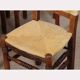 Set of 4 wooden chairs with rush seats, French work, 1940.