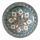 Vintage Moroccan plate in ceramic with filigree of alpaca and bone.