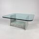 Vintage italian marble and glass coffee table, 1970s