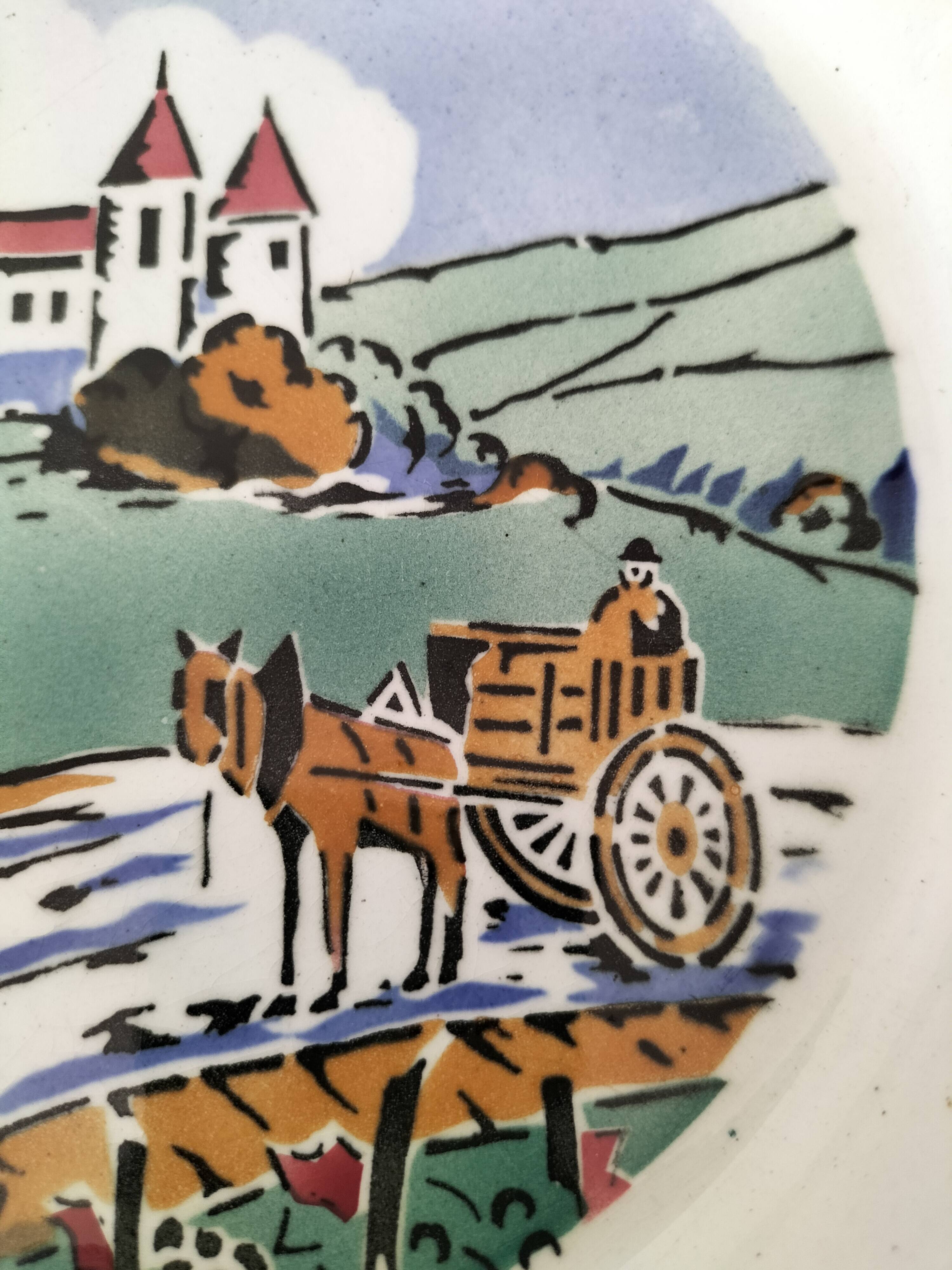 Pair of Saint Amandinoise deep dishes from the 50s