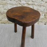 Tripod stool in raw wood