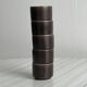 Set of 5 dark brown glazed ceramic egg cups.