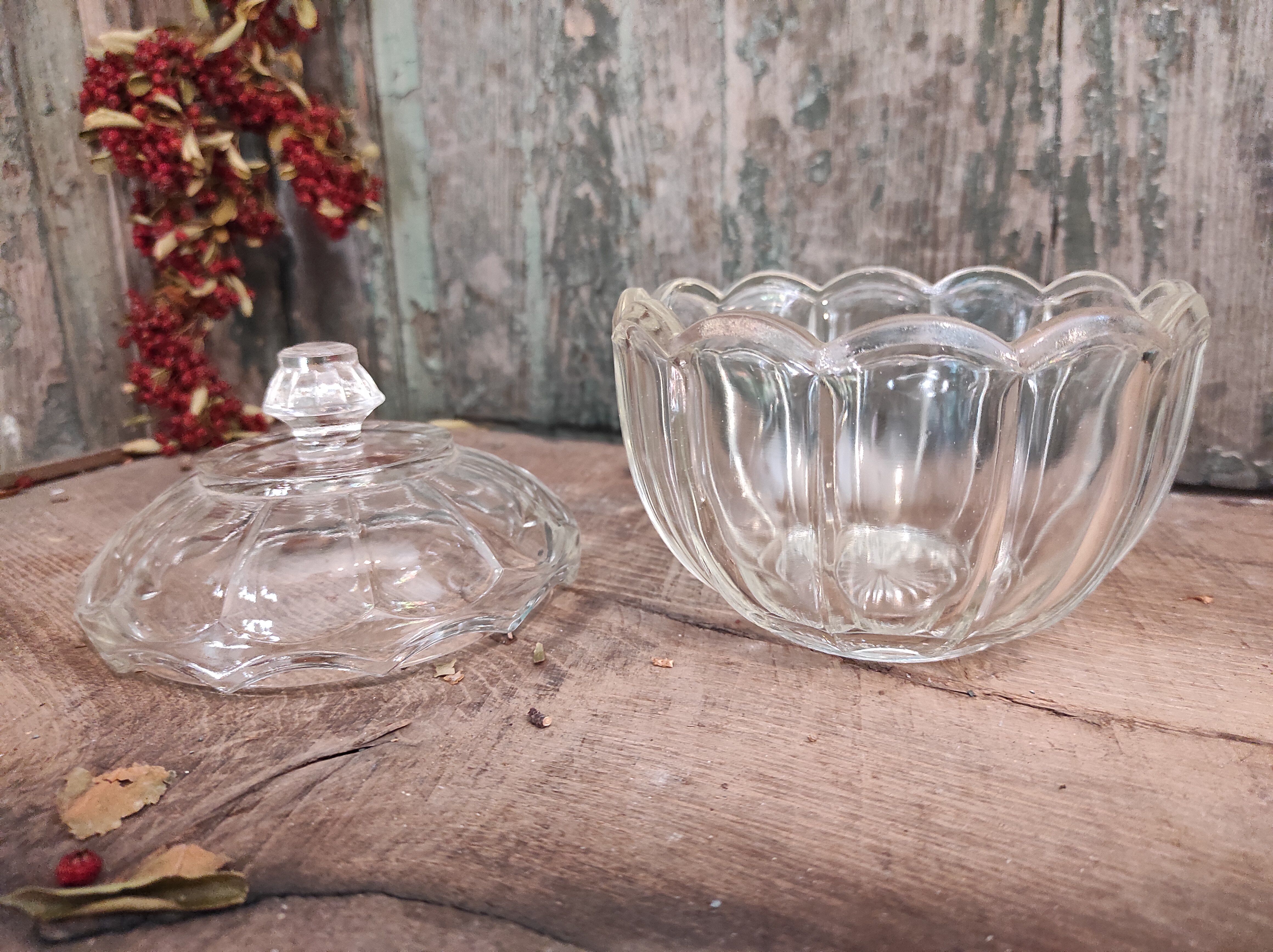 Vintage French glass candy box