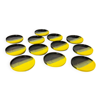 Set Da Pranzo  Vintage In Ceramica Prod. SIC Design Space Age 12 Pcs