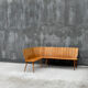 Banquette d’angle brutaliste en chêne – design européen, années 60/70