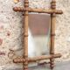 Wooden bamboo imitation mirror, antique mirror, hanging mirror, interior decor, mirror