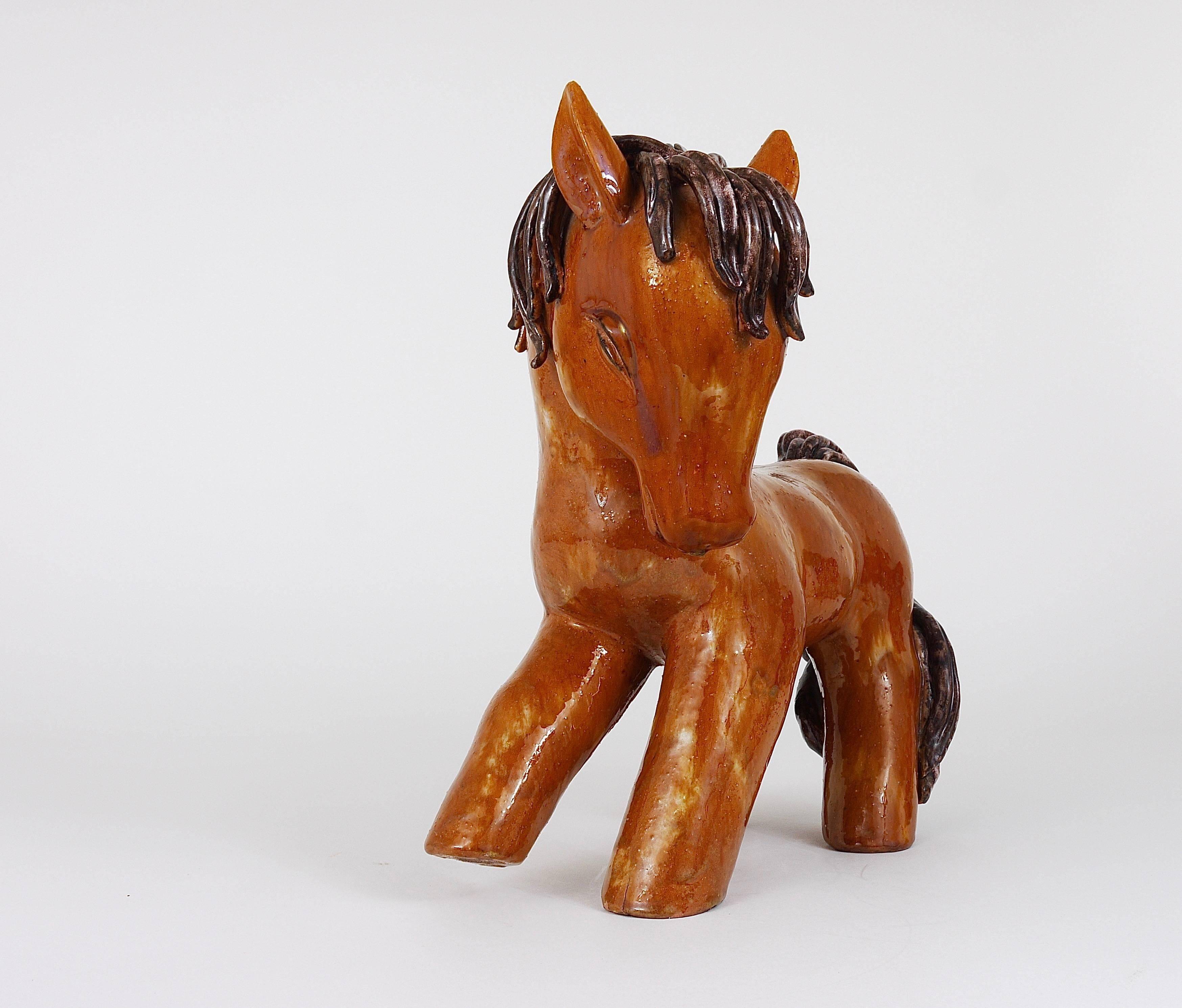 Walter Bosse Large Ceramic Horse Sculpture, Austria, 1950s