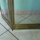Old solid brass chimney fire barrier, 3 shutters, 2 handles
