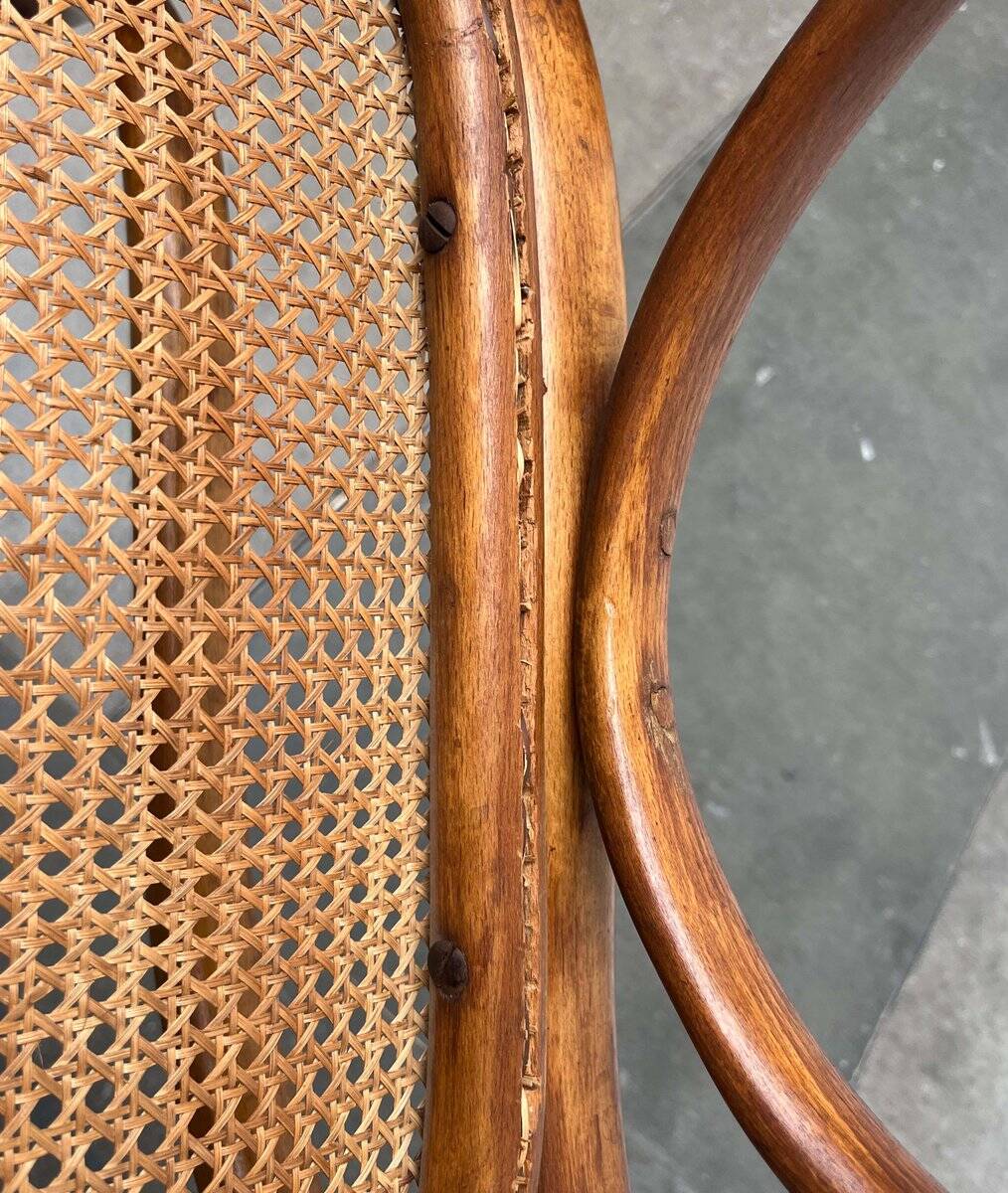 Curved wooden rocking chair Art Nouveau Jugendstil by Fischel, Austria, 1910s