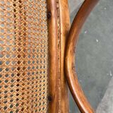 Curved wooden rocking chair Art Nouveau Jugendstil by Fischel, Austria, 1910s