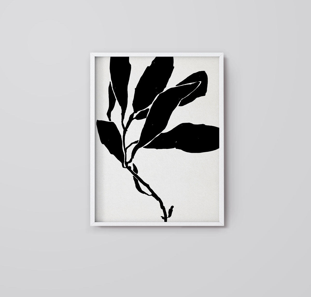 Botanical illustration in black, 50x70