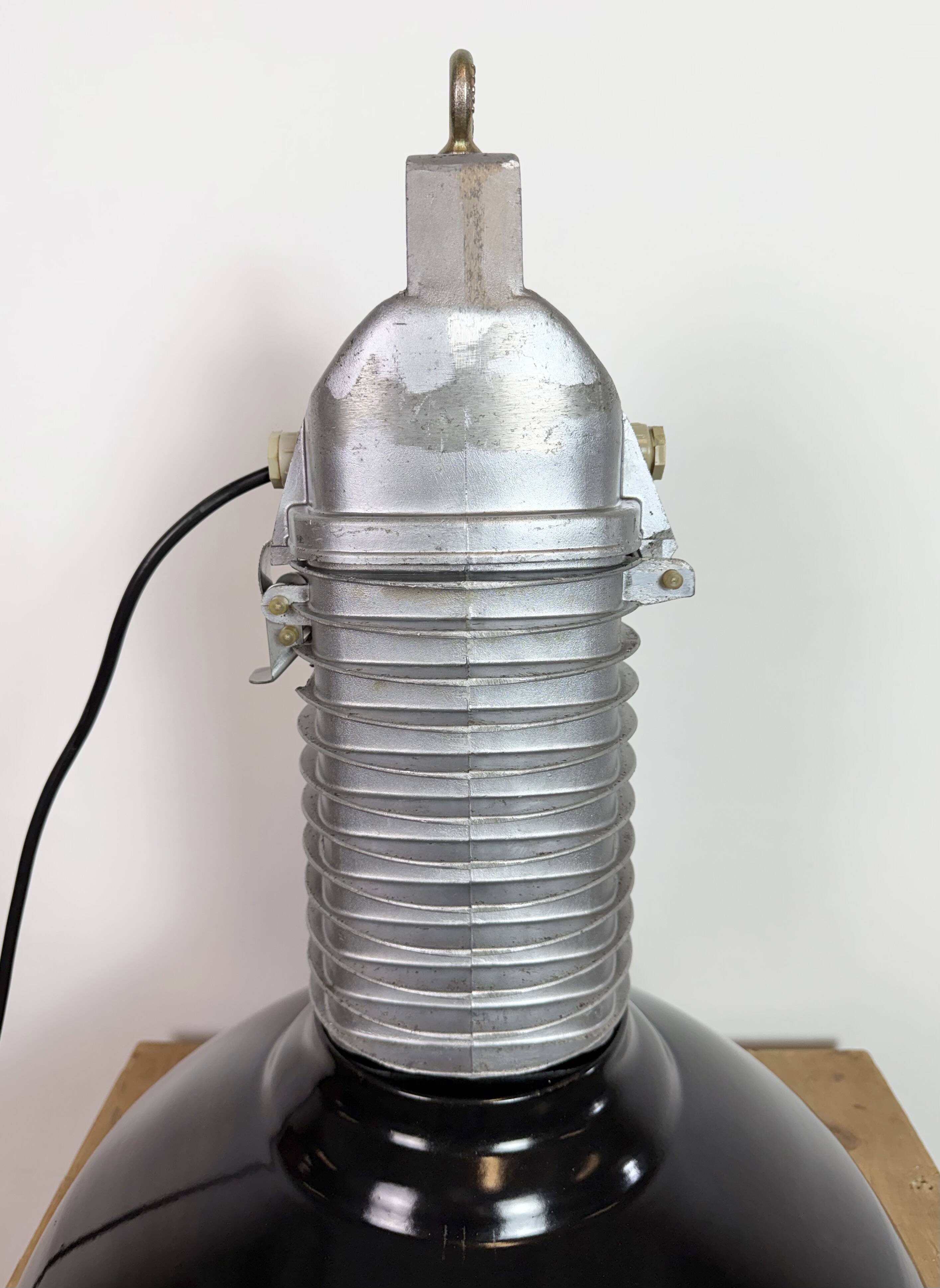 Large Industrial Black Enamel Factory Pendant Lamp from Philips, 1960s