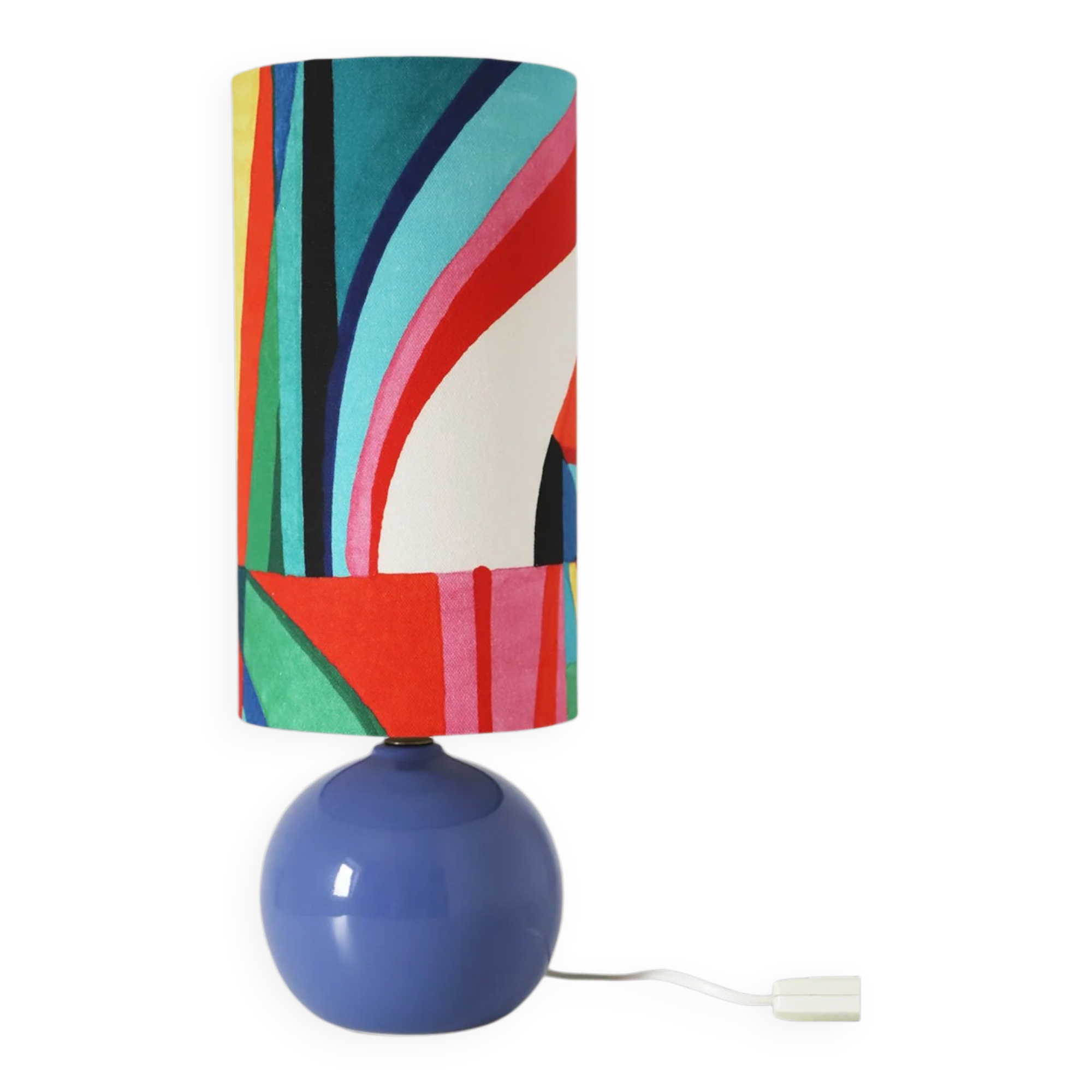 Handcrafted table lamp – Vintage ceramic and graphic design