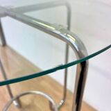 Table Bauhaus en chrome et verre - années 1930