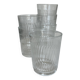 Set of 6 pressed glass tumblers with waves, 1960s France