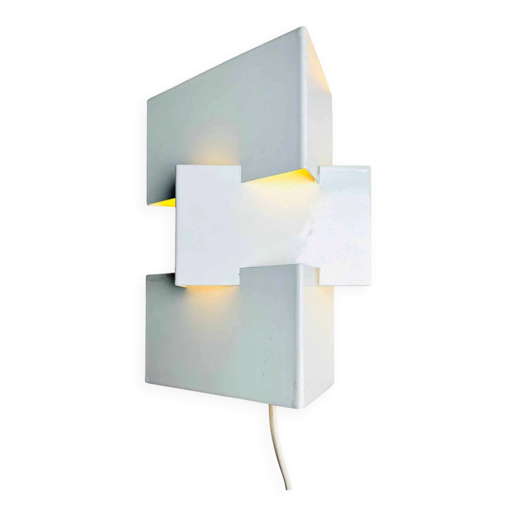 Triangular Geometric Wall Lamp By J.J.M. Hoogervorst For Anvia Nederland, The Netherlands 1960S