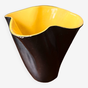 Vase Jaune Et Noir Elchinger XXème