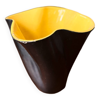 Vase Jaune Et Noir Elchinger XXème