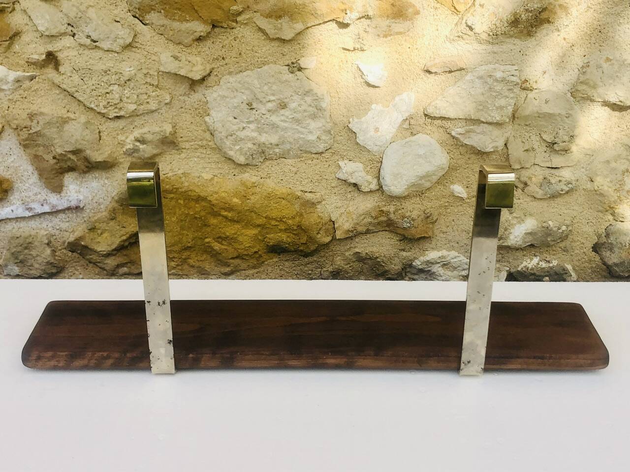 Vintage wall shelf, hanging, metal and wood