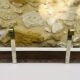 Vintage wall shelf, hanging, metal and wood