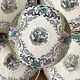 Assiettes en terre de fer polychrome Longwy modèle "chinois"
