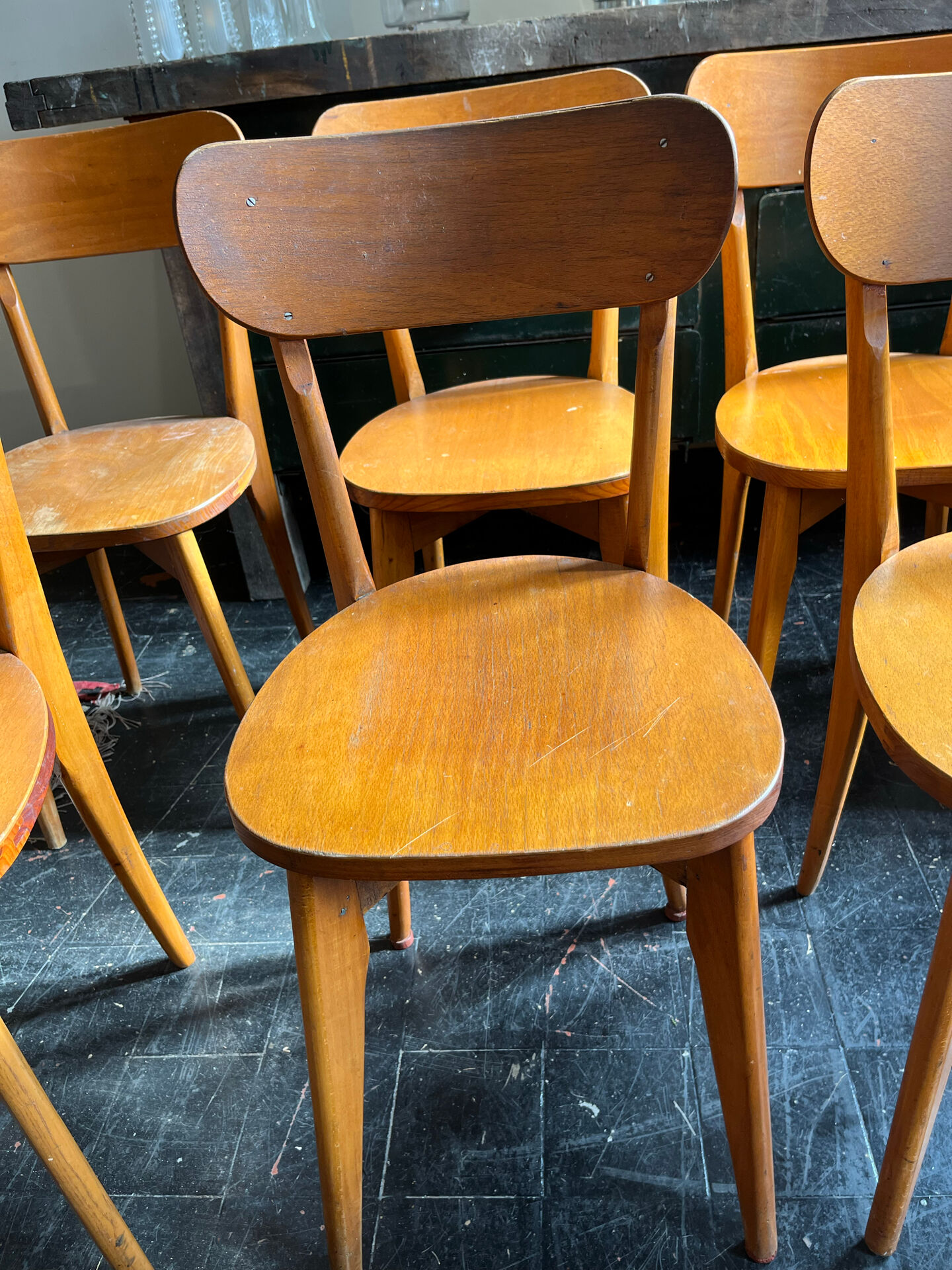 Set of 10 bistro chairs