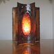 Applique " brutaliste " en métal et verre années 60 70
