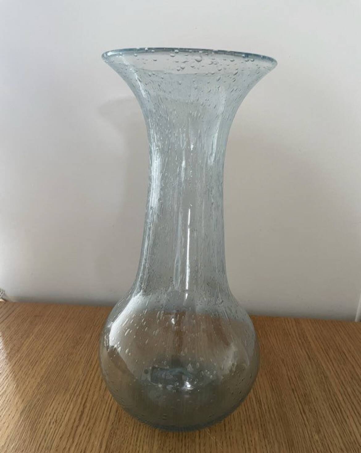 BIOT blue glass vase