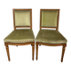 Paire de chaises Louis XVI signées Maurice Hirch – Velours Vert Amande