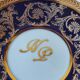 6 litron cups and saucers - oven blue and gold - Limoges porcelain