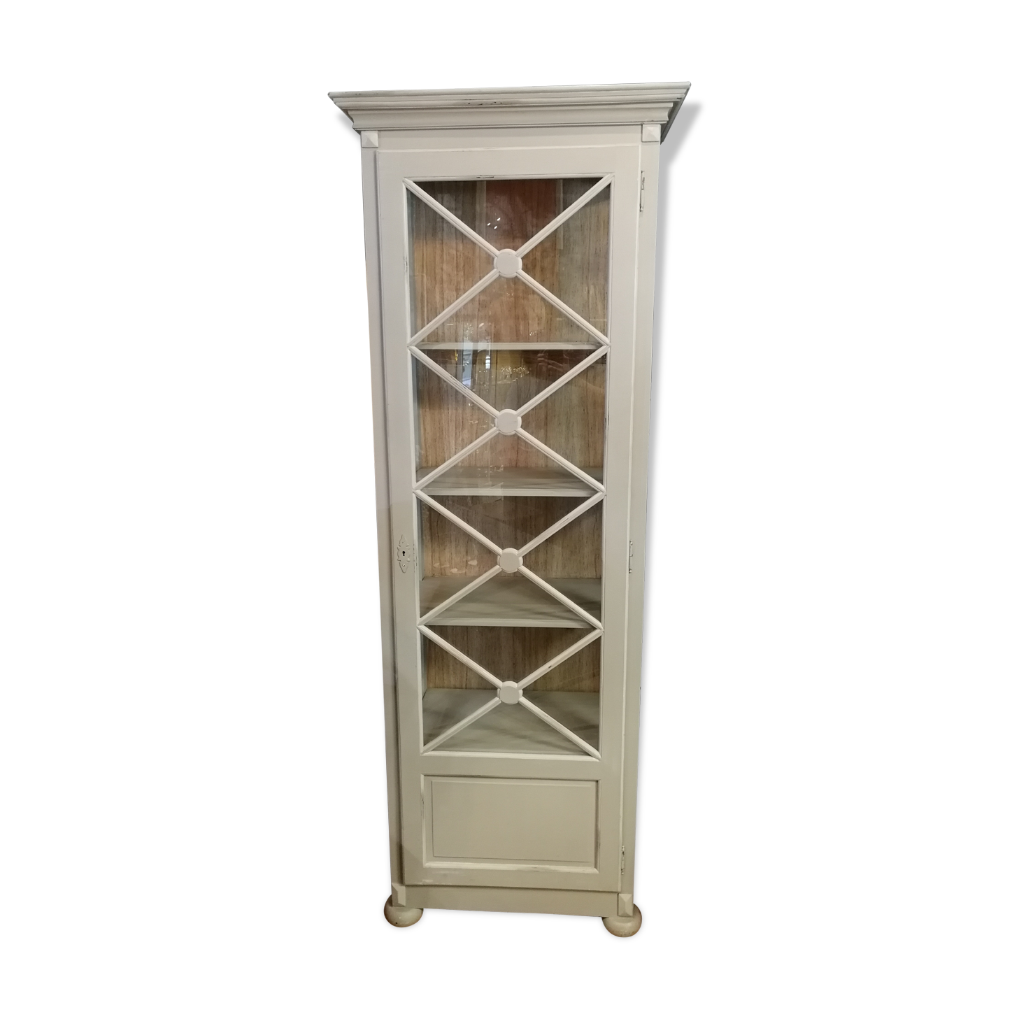 Vitrine argentier directoire vitrée sur 3 faces