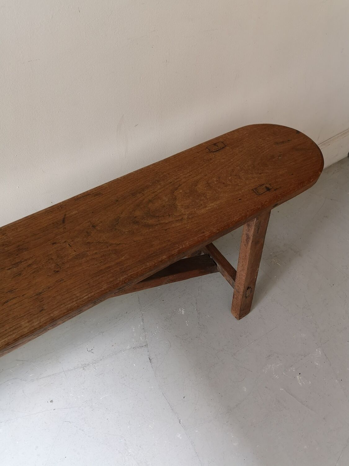 Rustic wooden bench, vintage 1960