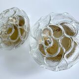 Pair of Brutalist Glass Sconces